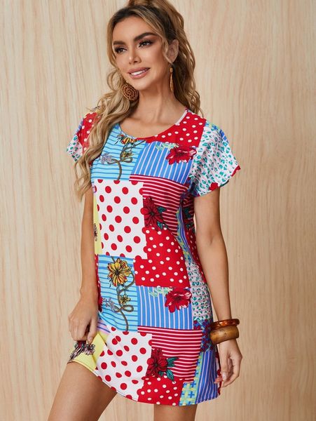 patchwork print tunic dress l9uz#, Black;gray
patchwork print tunic dress l9uz#, Black;gray