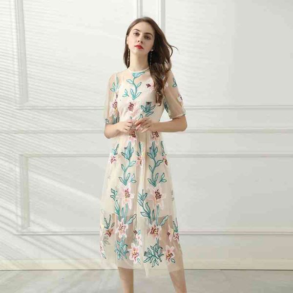 casual dresses summer women's flower embroidery bubble sleeve mesh dress medium length skirt, Black;gray
casual dresses summer women's flower embroidery bubble sleeve mesh dress medium length skirt, Black;gray