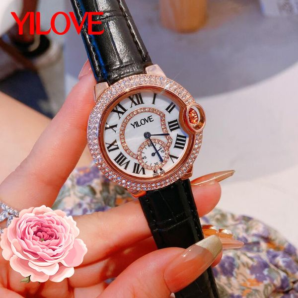 stainless steel diamond round case watch ladies 36mm fashion simple quartz movement clock leather wristband birthday gift wristwatch, Slivery;brown
stainless steel diamond round case watch ladies 36mm fashion simple quartz movement clock leather wristband birthday gift wristwatch, Slivery;brown