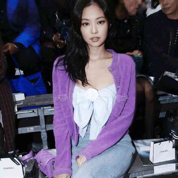 women's polos jin zhini's same coat, metal chain, xiaoxiangfeng heavy industry cardigan, long sleeve leather patchwork star's, White
women's polos jin zhini's same coat, metal chain, xiaoxiangfeng heavy industry cardigan, long sleeve leather patchwork star's, White