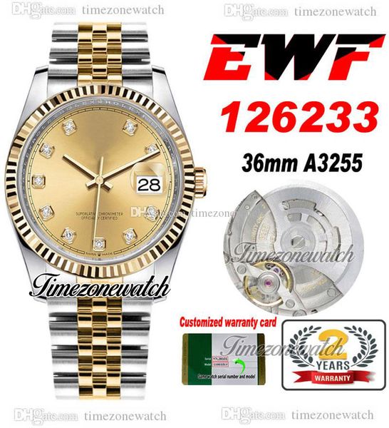 ewf 36 126233 a3235 automatic mens watch two tone yellow gold champagne diamonds 904l jubileesteel bracelet same serial card super edition t, Slivery;brown
ewf 36 126233 a3235 automatic mens watch two tone yellow gold champagne diamonds 904l jubileesteel bracelet same serial card super edition t, Slivery;brown