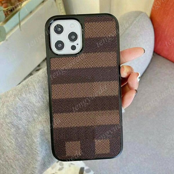 

Fashion Designer Phone Cases for iphone 15 15pro 14 14pro 13 13pro 12 11 pro max XS XR Xsmax TPU Leather Print Luxury Cellphone Case, L1-white plaid v.letters