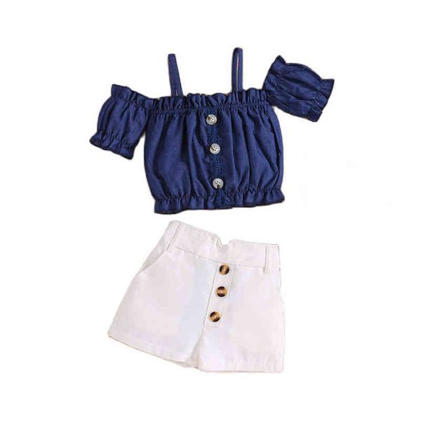 2022 girl set summer kid clothes fashion suspenders off-the-shoulder shorts 2pcs children clothes g220509, White
2022 girl set summer kid clothes fashion suspenders off-the-shoulder shorts 2pcs children clothes g220509, White