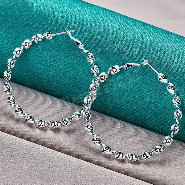 925 sterling silver 45mm circle wave hoop earring for woman fashion party wedding engagement party jewelry, Golden;silver
925 sterling silver 45mm circle wave hoop earring for woman fashion party wedding engagement party jewelry, Golden;silver