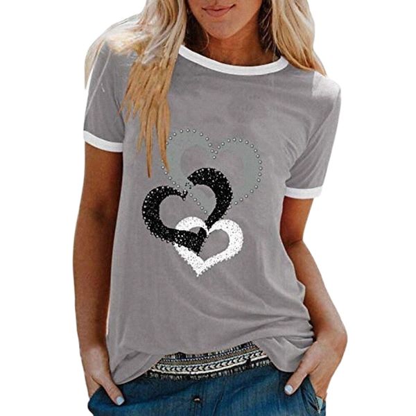women tees, women's round neck short sleeve solid color criss love print basic comfort casual shirts summer gray l8xa#, White
women tees, women's round neck short sleeve solid color criss love print basic comfort casual shirts summer gray l8xa#, White