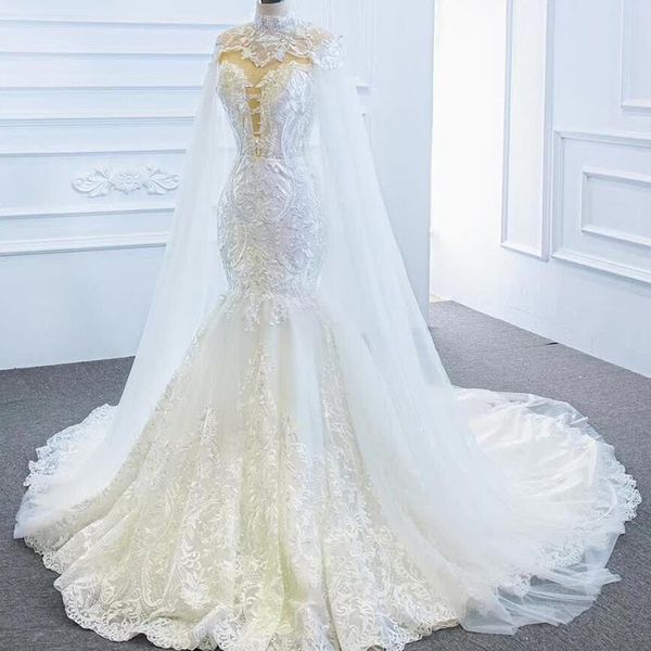 dubai mermaid wedding dress with caped shawl elegant sweetheart lace arabic country wedding dresses 2022 appliques garden church bridal wome, White
dubai mermaid wedding dress with caped shawl elegant sweetheart lace arabic country wedding dresses 2022 appliques garden church bridal wome, White
