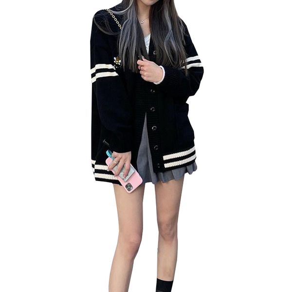 women's knits & tees spring autumn stripes knit cardigan sweater women korean fashion v neck coat loose casual long sleeves female, White
women's knits & tees spring autumn stripes knit cardigan sweater women korean fashion v neck coat loose casual long sleeves female, White