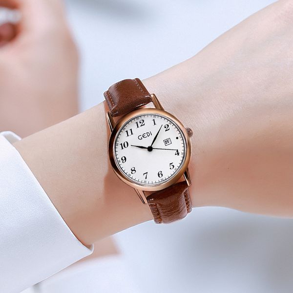 ladies watch fashion calendar casual temperament waterproof quartz student watch, Slivery;brown
ladies watch fashion calendar casual temperament waterproof quartz student watch, Slivery;brown