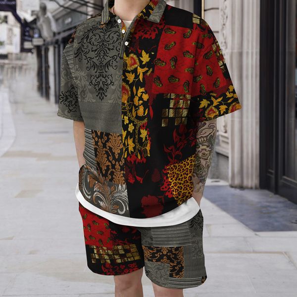 men s short sleeve button polo shirt suit spring and summer leopard print beach sports leisure fashion two piece set 220526, Gray
men s short sleeve button polo shirt suit spring and summer leopard print beach sports leisure fashion two piece set 220526, Gray