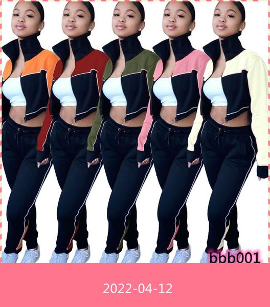 women's tracksuits woman 2 piece jacket and pants set fashion suit 2021 patchwork zipper v neck long sleeves crop pockets women, Gray
women's tracksuits woman 2 piece jacket and pants set fashion suit 2021 patchwork zipper v neck long sleeves crop pockets women, Gray