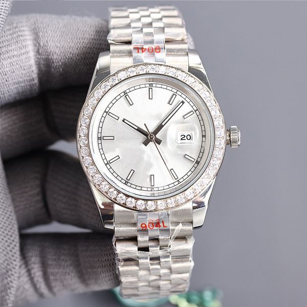 41mm watches men's 36mm couple automatic wristwatch machinery fashion women's 904l stainless steel strap with diamond white dial s, Slivery;brown
41mm watches men's 36mm couple automatic wristwatch machinery fashion women's 904l stainless steel strap with diamond white dial s, Slivery;brown