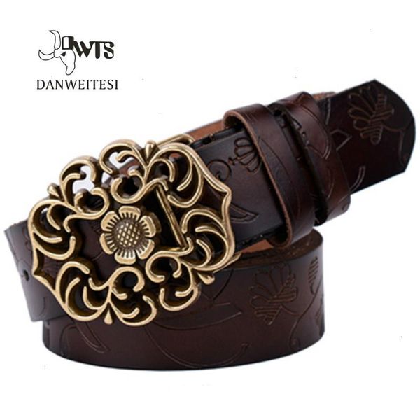 dwts women belt vintage leather genuine cow skin fashion floral curved buckle belts for accessory, Black;brown
dwts women belt vintage leather genuine cow skin fashion floral curved buckle belts for accessory, Black;brown