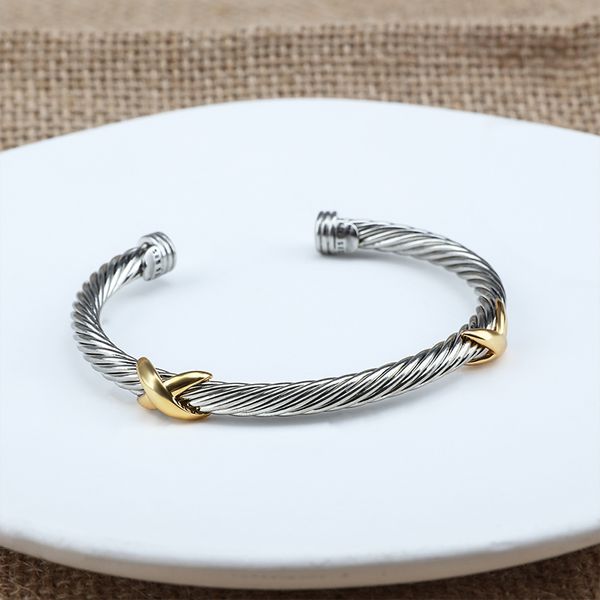 bangle x gold plated bracelets fashion cable 5mm bracelet for women, Black