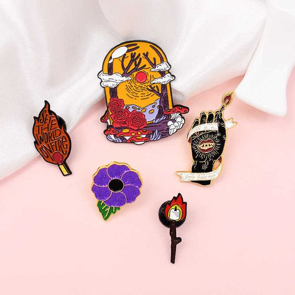 sunset autumn matches light up candlelight flowers flame fashion combination alloy brooch jewelry collection, Gray
sunset autumn matches light up candlelight flowers flame fashion combination alloy brooch jewelry collection, Gray