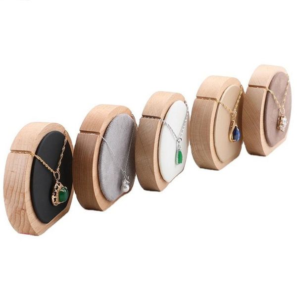 delicate round wooden pu leather jewelry organizer holder fashion necklace pendant display stand cx220418
delicate round wooden pu leather jewelry organizer holder fashion necklace pendant display stand cx220418