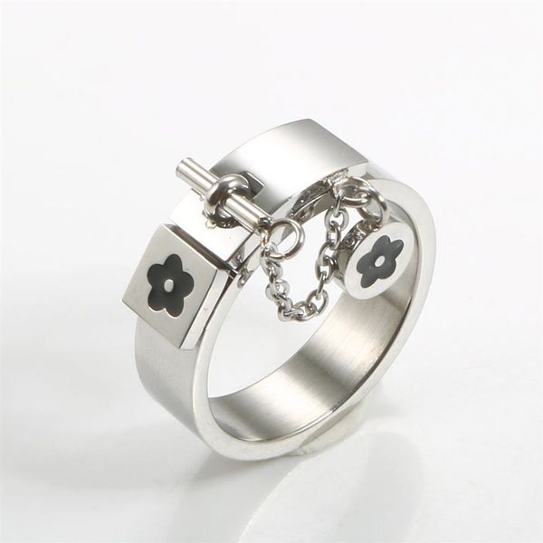 fashion lucky flower charm with chain ring gold sliver stainless steel love promise finger rings for women men jewelry gift283a, Silver
fashion lucky flower charm with chain ring gold sliver stainless steel love promise finger rings for women men jewelry gift283a, Silver