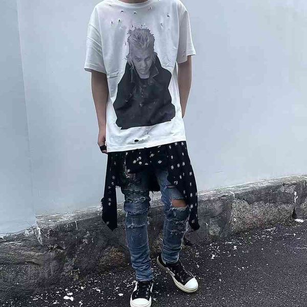designer t shirts oversized independent amirss portrait lost boy short sleeve high street style round neck damaged old t-shirt, White
designer t shirts oversized independent amirss portrait lost boy short sleeve high street style round neck damaged old t-shirt, White