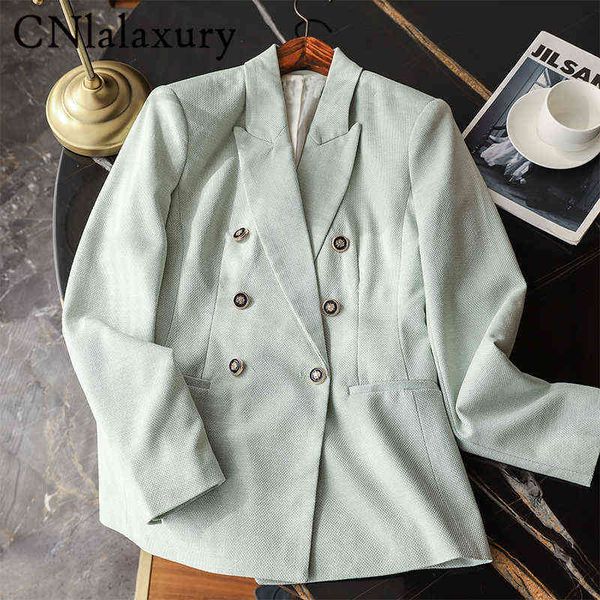 suit cnlalaxury 2022 women spring fashion solid double breasted blazers vintage, White;black
suit cnlalaxury 2022 women spring fashion solid double breasted blazers vintage, White;black
