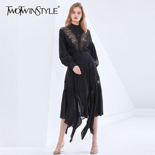 patchwork lace white set for women stand collar lantern sleeve high waist irregular hem skirts female suit 210423
patchwork lace white set for women stand collar lantern sleeve high waist irregular hem skirts female suit 210423