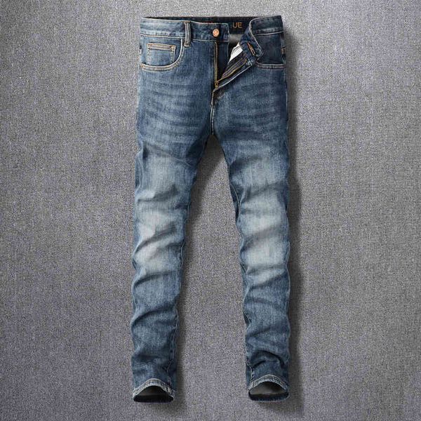 men's jeans spring vintage classic elastic youth simple casual small leg straight pants avuu, Blue
men's jeans spring vintage classic elastic youth simple casual small leg straight pants avuu, Blue