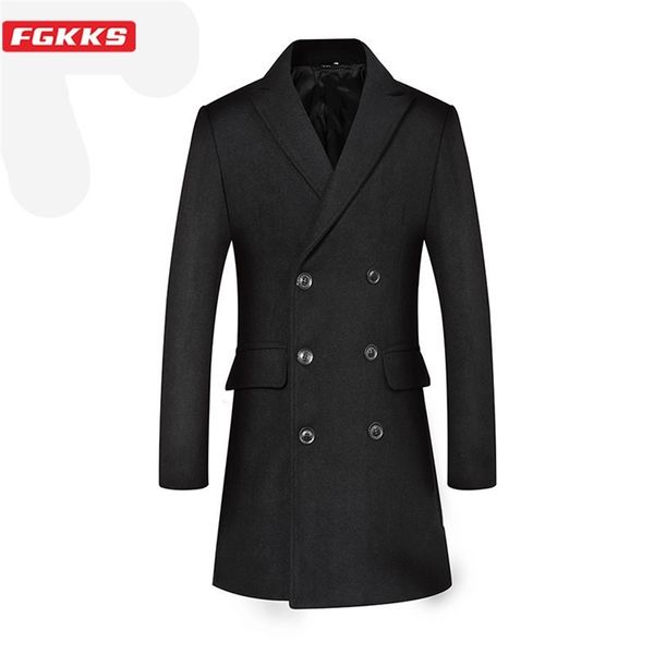 fgkks brand men fashion wool blend coat men slim luxurious wool overcoat business casual double breasted long wool coat male lj201110, Black
fgkks brand men fashion wool blend coat men slim luxurious wool overcoat business casual double breasted long wool coat male lj201110, Black