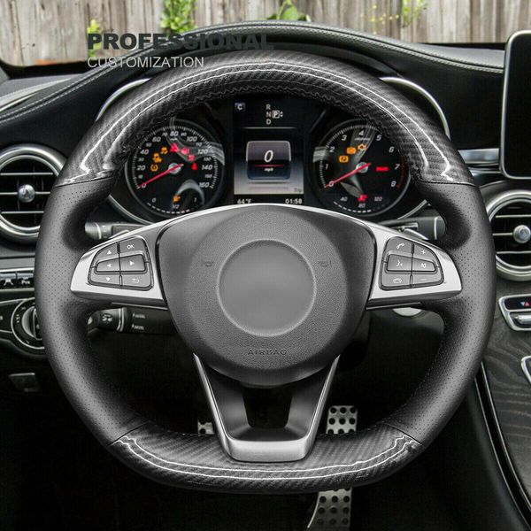 soft black leather carbon fiber car steering wheel cover for benz w205 c117 x156
soft black leather carbon fiber car steering wheel cover for benz w205 c117 x156