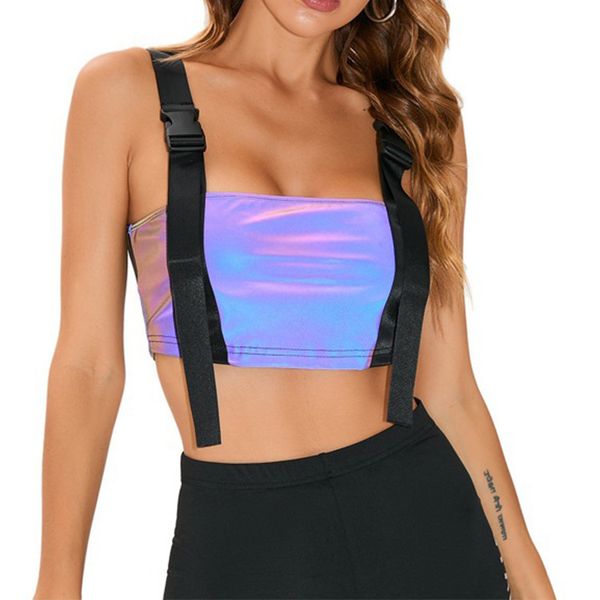 women's tanks & camis dazzle night run reflective wipe chest laser vest strap female, White
women's tanks & camis dazzle night run reflective wipe chest laser vest strap female, White
