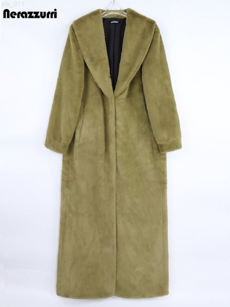 nerazzurri winter extra long warm soft fluffy olive green faux fur coat women shawl collar sashes luxury furry overcoat 2022 t220716, Black
nerazzurri winter extra long warm soft fluffy olive green faux fur coat women shawl collar sashes luxury furry overcoat 2022 t220716, Black