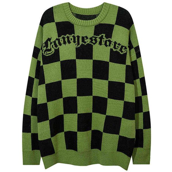 sweater men letter embroidery checkerboard plaid o-neck jumpers vintage college style oversized couple knitted streetwear t220730, White;black
sweater men letter embroidery checkerboard plaid o-neck jumpers vintage college style oversized couple knitted streetwear t220730, White;black