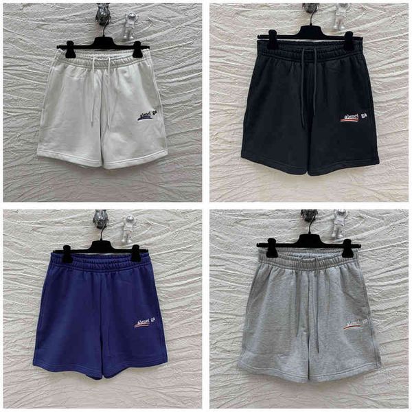 women's shorts high version paris cola series embroidered letters men's and women's casual shorts capris, White;black
women's shorts high version paris cola series embroidered letters men's and women's casual shorts capris, White;black