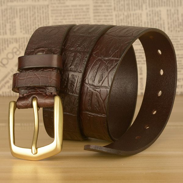 classic layer cowhide crocodile pattern men's belt copper buckle casual belt personalized denim trend fashion sports men belts unadjust, Black;brown
classic layer cowhide crocodile pattern men's belt copper buckle casual belt personalized denim trend fashion sports men belts unadjust, Black;brown