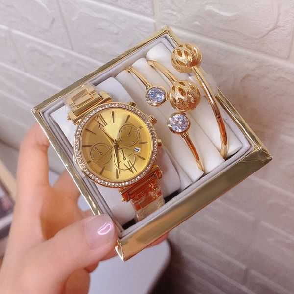 fashion 3 sets luxury women watch bracelets brand rose gold wristwatches lady designer diamond watches for womens christmas mother's da, Slivery;brown
fashion 3 sets luxury women watch bracelets brand rose gold wristwatches lady designer diamond watches for womens christmas mother's da, Slivery;brown