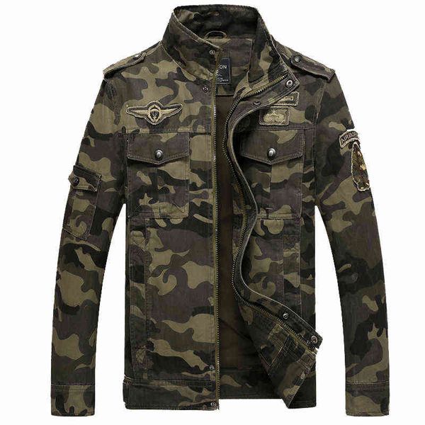 

2022 camouflage pilot bomber jacket men autumn army military mens jacket coat tactical windproof male jackets outwear t220816, Black;brown