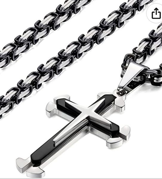 silver black cross pendant necklace for men stainless steel byzantine chain 24'' jewelry for gifts
silver black cross pendant necklace for men stainless steel byzantine chain 24'' jewelry for gifts