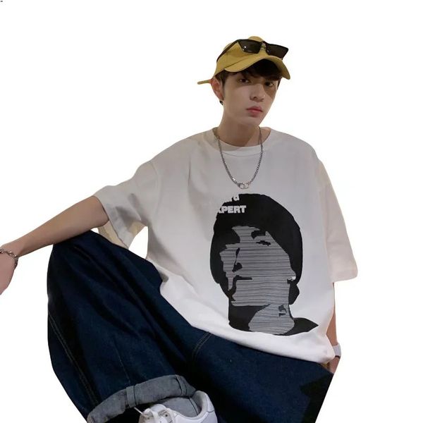 men's t-shirts summer high street european and american portrait print short sleeve loose large size casual round neck clothes street s, White;black
men's t-shirts summer high street european and american portrait print short sleeve loose large size casual round neck clothes street s, White;black