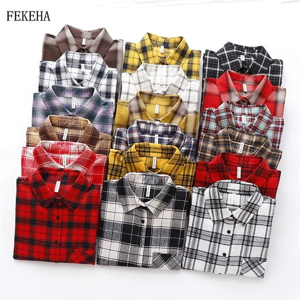 autumn plaid flannel shirt women blouses and retro cotton lady loose outwear chemisier femme 210226, White
autumn plaid flannel shirt women blouses and retro cotton lady loose outwear chemisier femme 210226, White