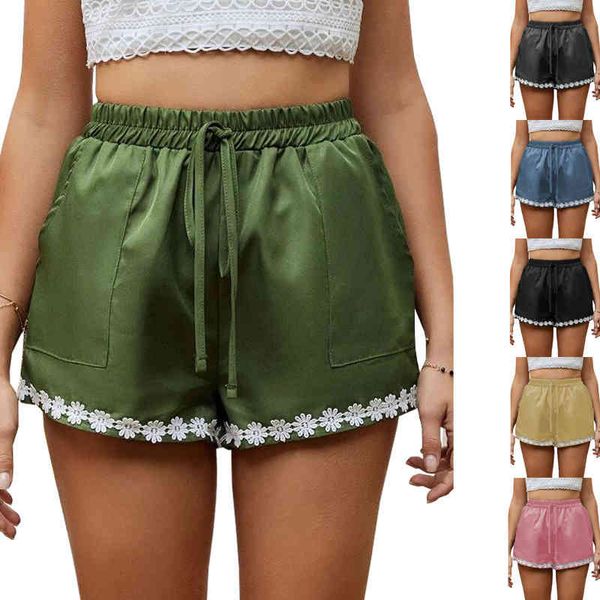 women's shorts 2022 summer women's casual shorts lace loose elastic up nx89, White;black
women's shorts 2022 summer women's casual shorts lace loose elastic up nx89, White;black