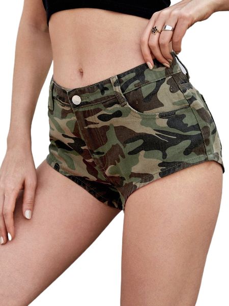 camo print straight leg denim shorts 1069#, White;black
camo print straight leg denim shorts 1069#, White;black