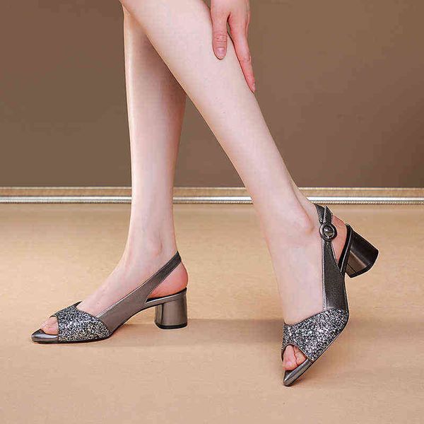 dress shoes elegant genuine leather female slippers summer thick high heels sandals for women working house woman 220318, Black
dress shoes elegant genuine leather female slippers summer thick high heels sandals for women working house woman 220318, Black