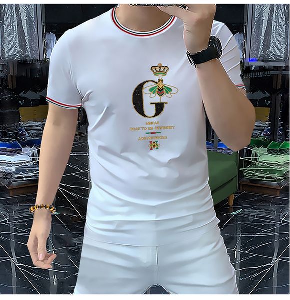 g letter bee embroidery sequin t-shirt men's short sleeved tees 2022 new fashion o-neck male luxury trendy man clothing 4xl black white, White;black
g letter bee embroidery sequin t-shirt men's short sleeved tees 2022 new fashion o-neck male luxury trendy man clothing 4xl black white, White;black
