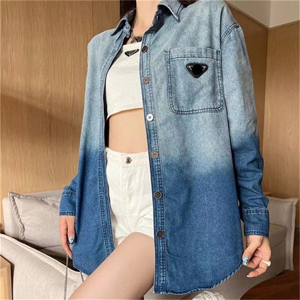 tide solid color same classic triangle standard long sleeve denim women's sense niche shirt 55% off shop sale, White
tide solid color same classic triangle standard long sleeve denim women's sense niche shirt 55% off shop sale, White