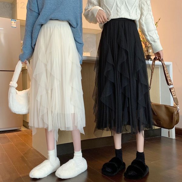 designerfrench super fairy elegant white gauze skirt spring and autumn ruffle edge gentle wind temperament big swing a-shaped luxurious
designerfrench super fairy elegant white gauze skirt spring and autumn ruffle edge gentle wind temperament big swing a-shaped luxurious