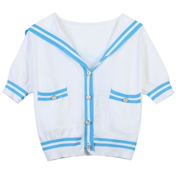 510 2022 summer kint pullover short sleeve lapel neck brand same style sweater green pink black cardigan luxury womens clothes mingmei, White;black
510 2022 summer kint pullover short sleeve lapel neck brand same style sweater green pink black cardigan luxury womens clothes mingmei, White;black