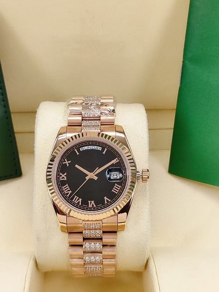 36mm womens watches automatic mechanical 2813 movement watch full stainless steel strap couples styles wristwatches diamond bezel ladies men, Slivery;brown
36mm womens watches automatic mechanical 2813 movement watch full stainless steel strap couples styles wristwatches diamond bezel ladies men, Slivery;brown