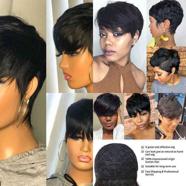 nxy wigs natural color short bob straight human with bangs brazilian virgin hair pixie cut for black women 
nxy wigs natural color short bob straight human with bangs brazilian virgin hair pixie cut for black women