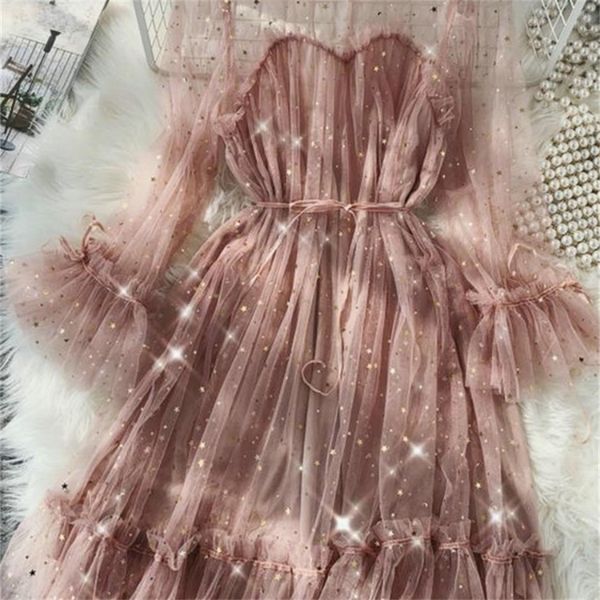 female o-neck stars sequined mesh shiny fairy dress women elegant bling gauze princess puff dresses vestidos de fiesta 220406, White;black
female o-neck stars sequined mesh shiny fairy dress women elegant bling gauze princess puff dresses vestidos de fiesta 220406, White;black