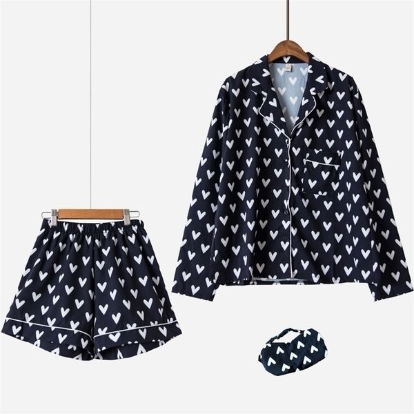 pajama set loving heart print 3 pieces set long sleeve shorts elastic waist blinder loose sleep wear s75603 y200425, Black;red
pajama set loving heart print 3 pieces set long sleeve shorts elastic waist blinder loose sleep wear s75603 y200425, Black;red