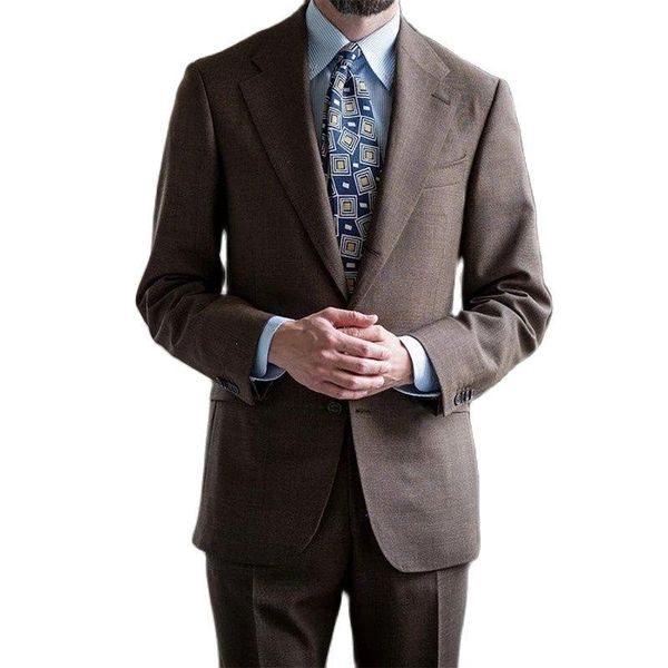 men's suits blazers brown plaid notch lapel single breasted slim fit men wedding customize british style formal business wear, White;black
men's suits blazers brown plaid notch lapel single breasted slim fit men wedding customize british style formal business wear, White;black