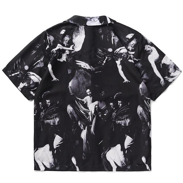 men shirt summer short sleeve printed blouse hip hop oversized casual harajuku streetwear aa, White;black
men shirt summer short sleeve printed blouse hip hop oversized casual harajuku streetwear aa, White;black