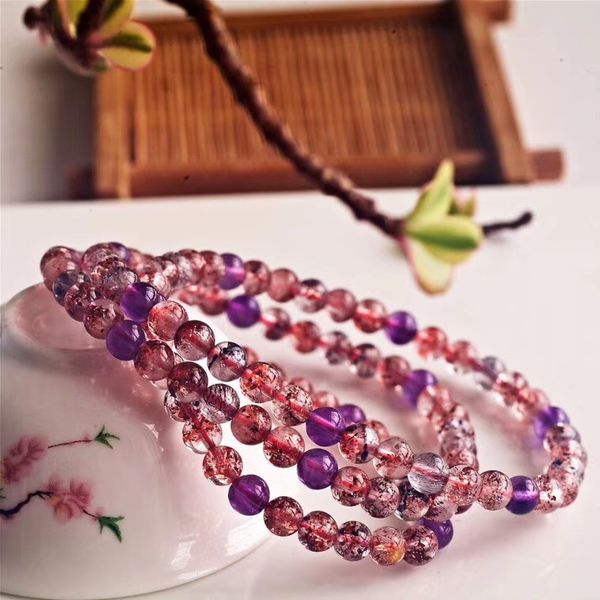natural super seven 7 red lepidocrocite quartz bracelet 5.3mm 3 laps clear round beads stretch crystal aaaaa, Silver
natural super seven 7 red lepidocrocite quartz bracelet 5.3mm 3 laps clear round beads stretch crystal aaaaa, Silver